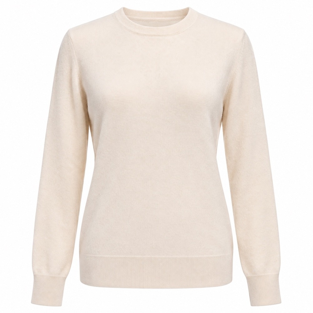 Quince 100% Mongolian Cashmere Crewneck Sweater Ivory Cream Women's Quiet Luxury - Picture 2 of 6